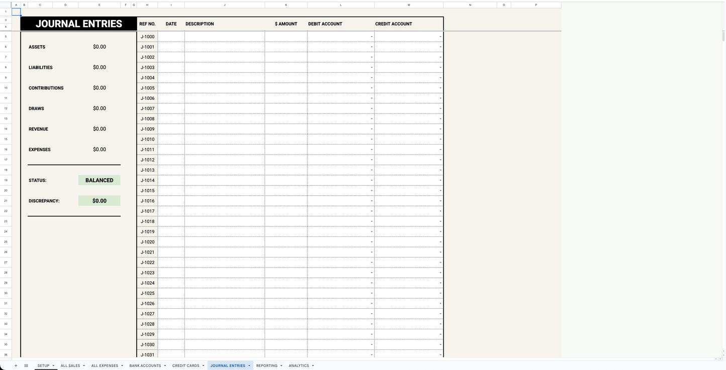 2025 Bookkeeping Template - Google Sheets (Non-Inventory)
