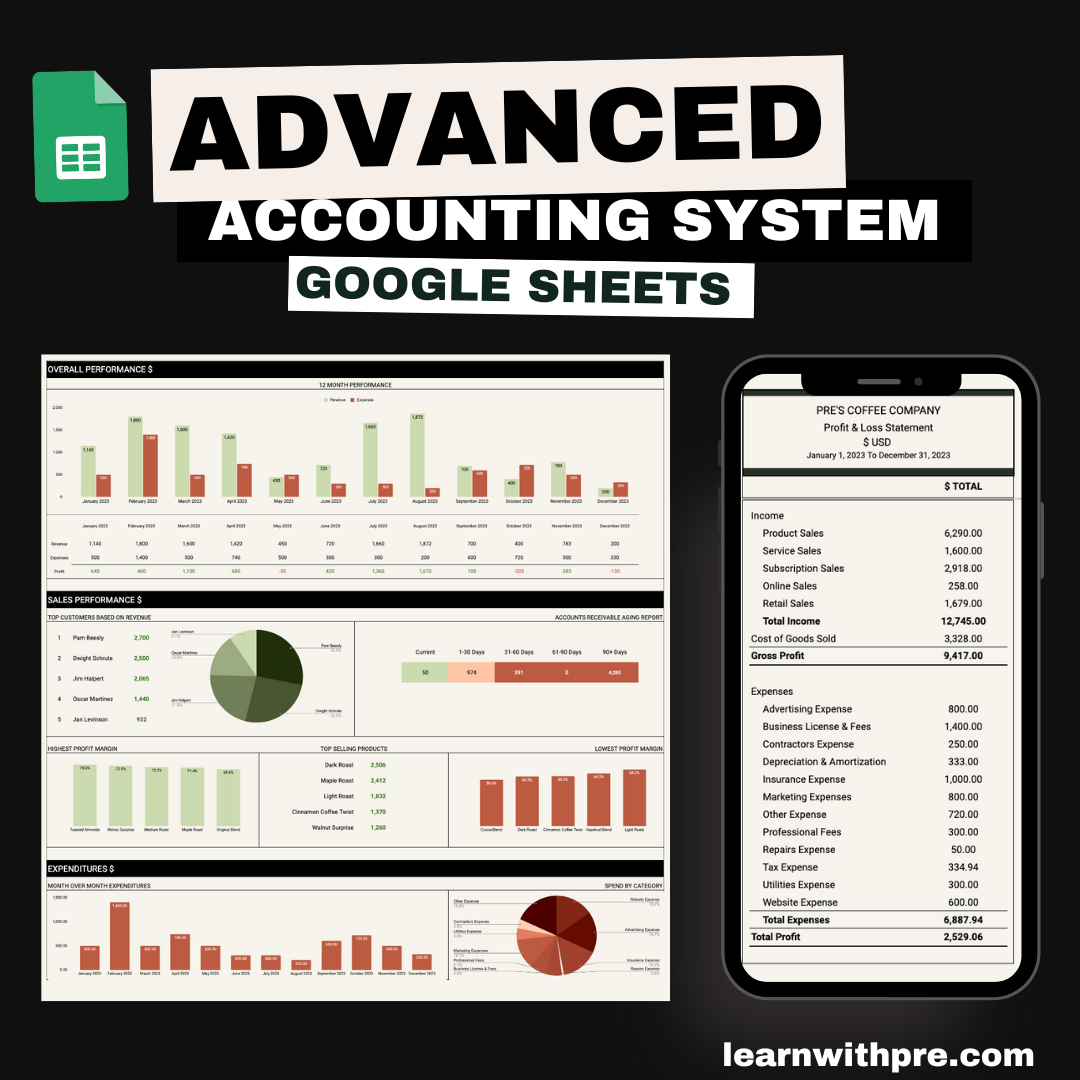 Advanced Accounting System - Google Sheets