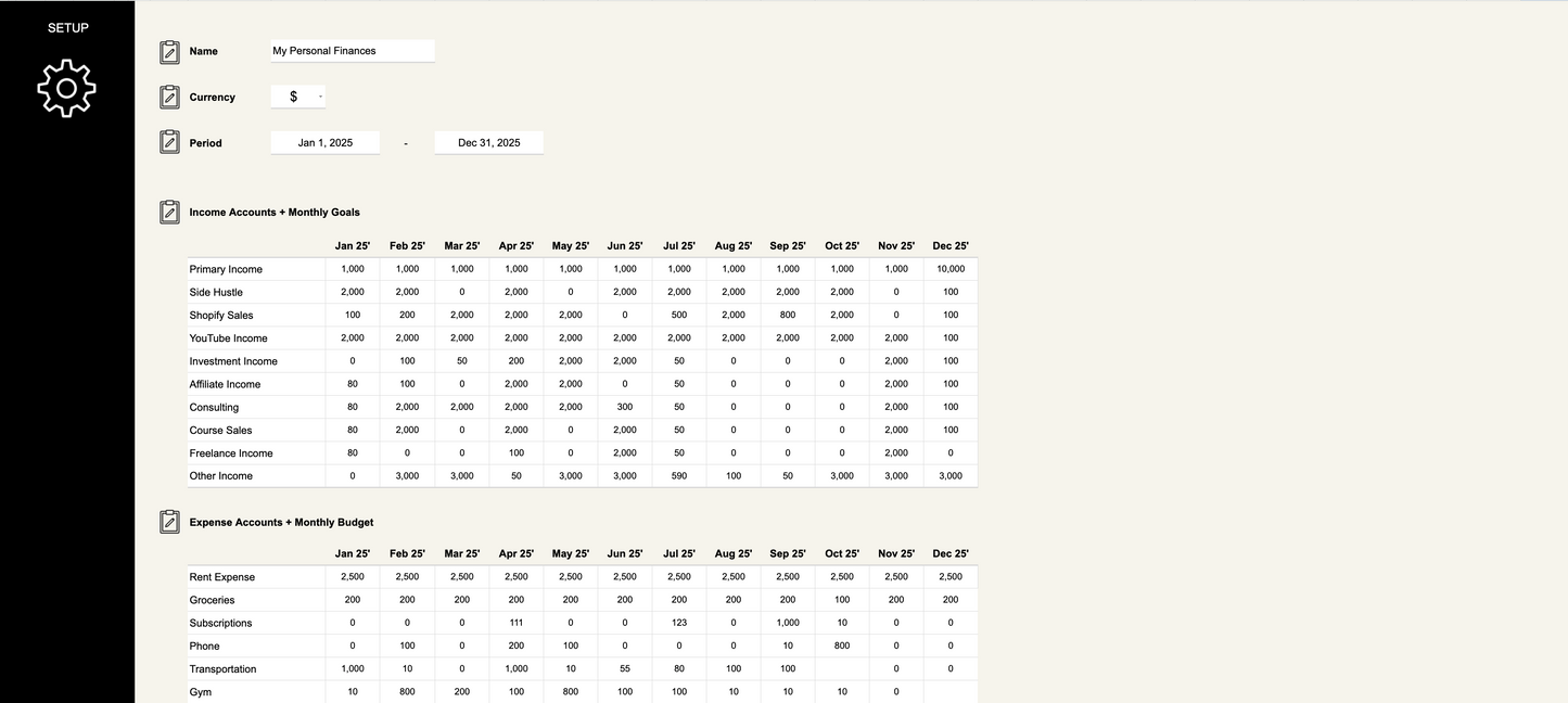 Personal Budget Expense Finance Tracker (Google Sheets)